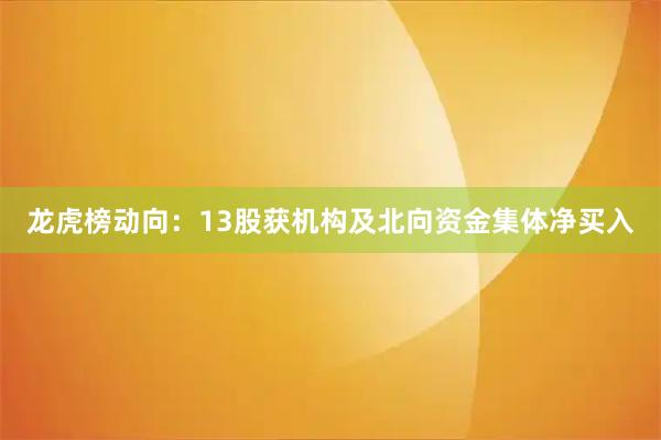 龙虎榜动向：13股获机构及北向资金集体净买入